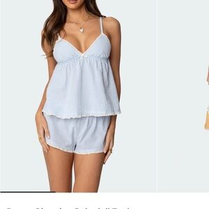 Edikted Light Blue Striped Top